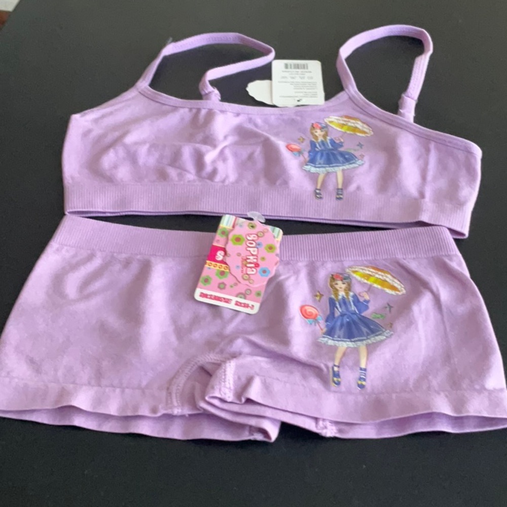 🌺$3.00 final price-Sophia Purple T-Strap Kids Matching Set